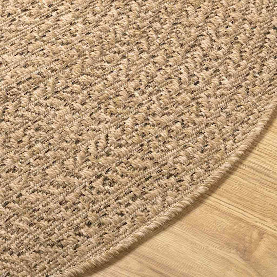 vidaXL Teppich Außenbereich Rechteckig Synthetisch,Polyester/Cotton/Leather Brown