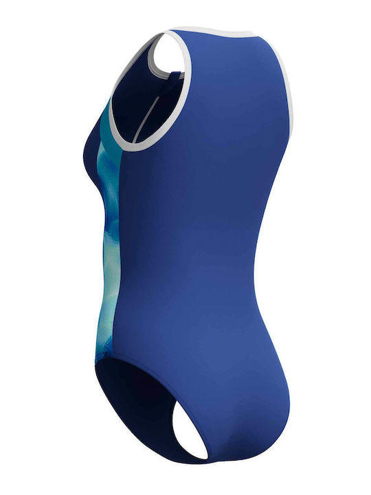 Active Swimsuit With Zipper Blue