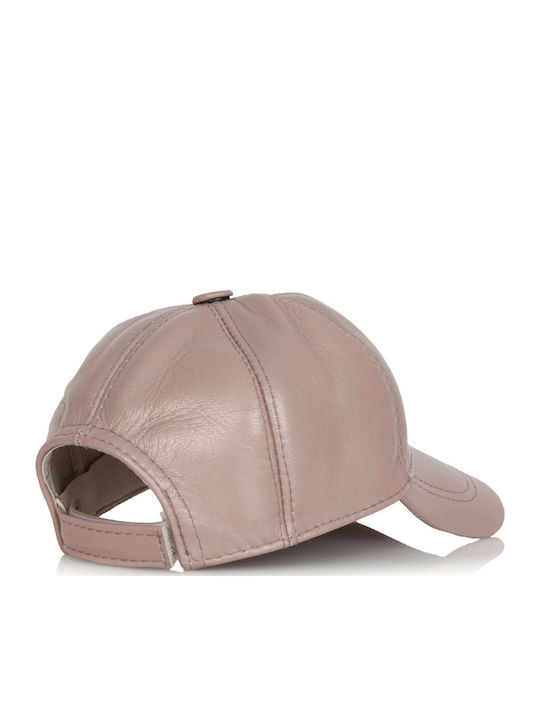 Leather Jockey Cap Mavrudis Mrdline 4910019 Metallic Dusty Pink Unisex