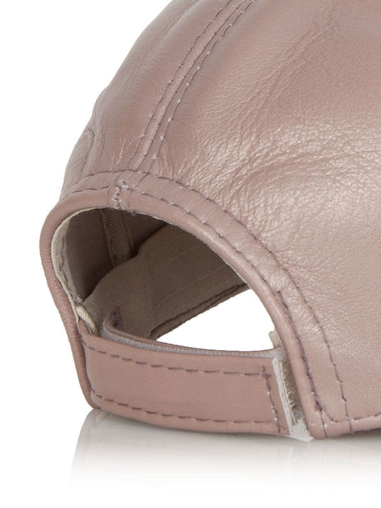 Leather Jockey Cap Mavrudis Mrdline 4910019 Metallic Dusty Pink Unisex