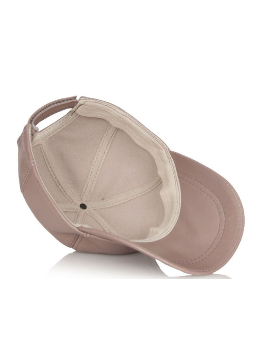 Leather Jockey Cap Mavrudis Mrdline 4910019 Metallic Dusty Pink Unisex