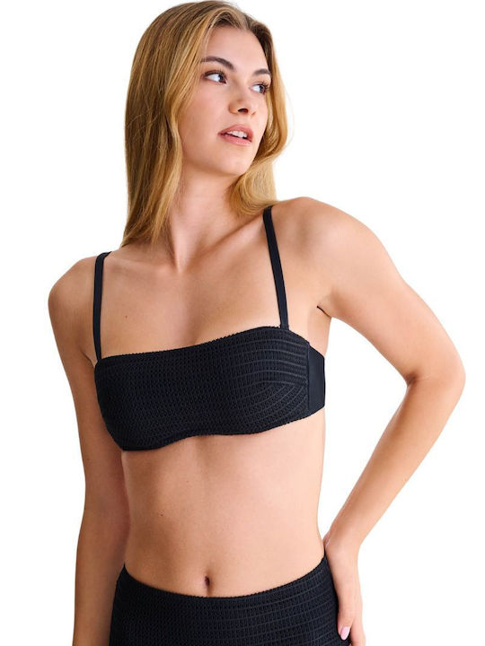 Strapless Bikini Top With Padding Black