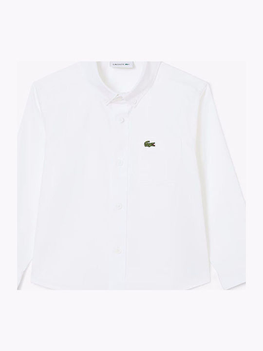 Lacoste Παιδικό Πουκάμισο Μακρυμάνικο White