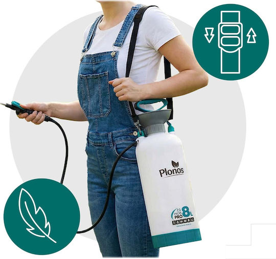 Plonos Ψεκαστήρας Προπιέσεως με Χωρητικότητα 8lt 2.76bar σε Γκρι χρώμα