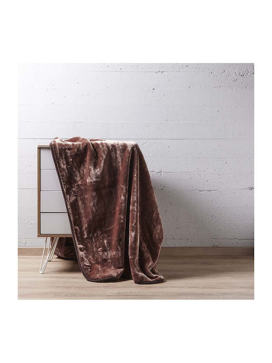 Κουβέρτα Διπλή Αιγαίον Cloudy 220x240 Nutmeg