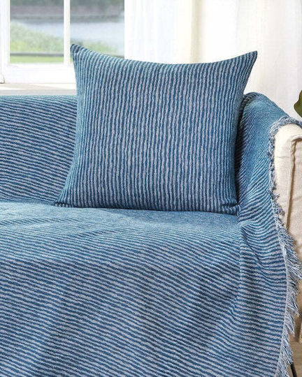 Bed&Bath Decorative Pillow Case from 100% Cotton Blue 57x57 cm