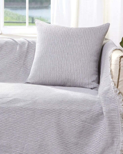 Bed&Bath Decorative Pillow Case from 100% Cotton Silver 57x57cm