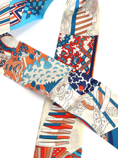 Μεταξωτό Scrunchie Print Μαντηλιού