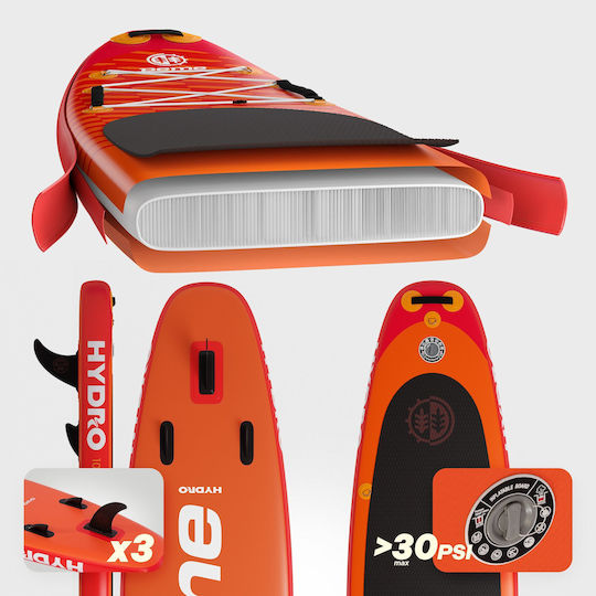 Peme Hydro Φουσκωτή Σανίδα SUP με Μήκος 3.2m Sunset Orange