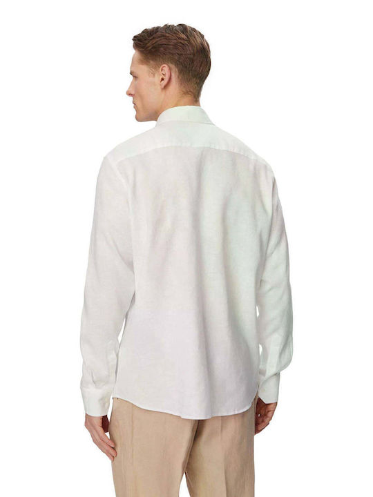 Karl Lagerfeld Long Sleeve Linen Shirt White