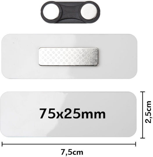 Photographer Name Tags Badge Plexiglass Μαγνήτη Ασφαλείας 75x25mm