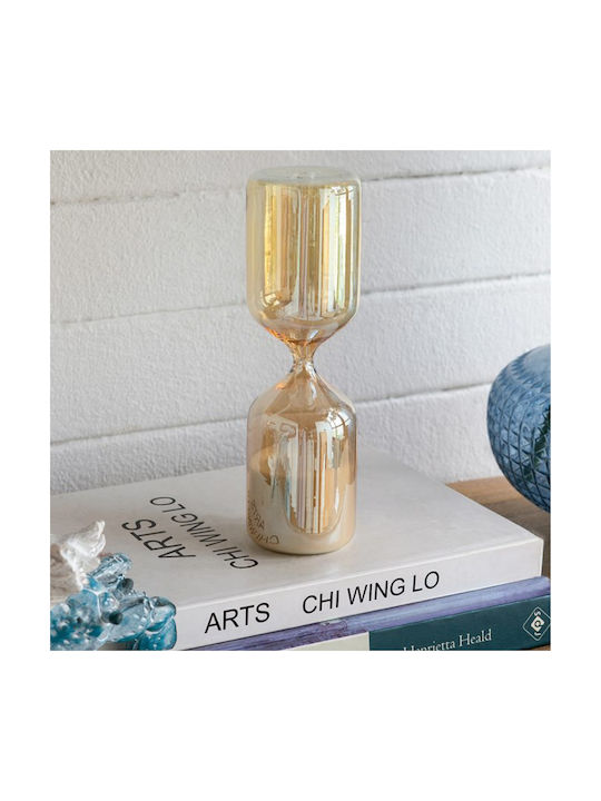 Artekko Декоративен Пясъчен Часовник за Бюро от Стъкло 6x6x20.2см в Бежов Цвят