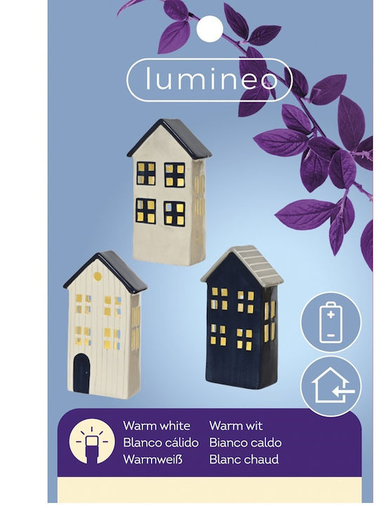 Lumineo Weihnachtsfiguren Led Dolomitis Weiß Blau Tür 13,2x6,5x24cm