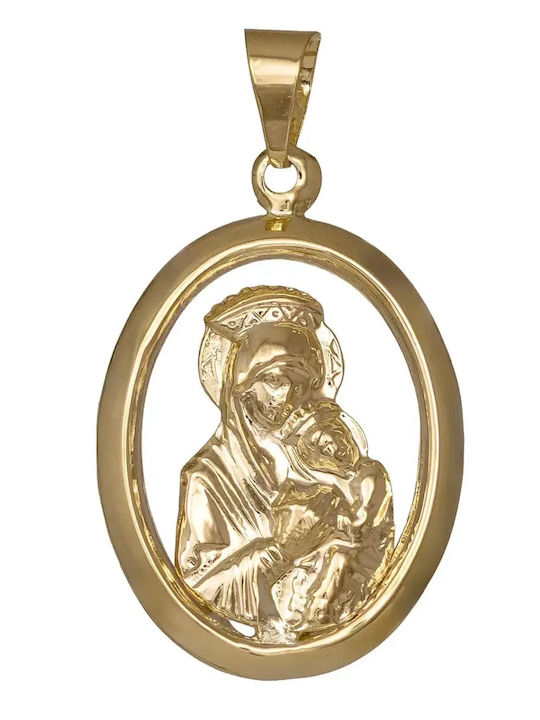 Pendant with Virgin Mary Gold 9K