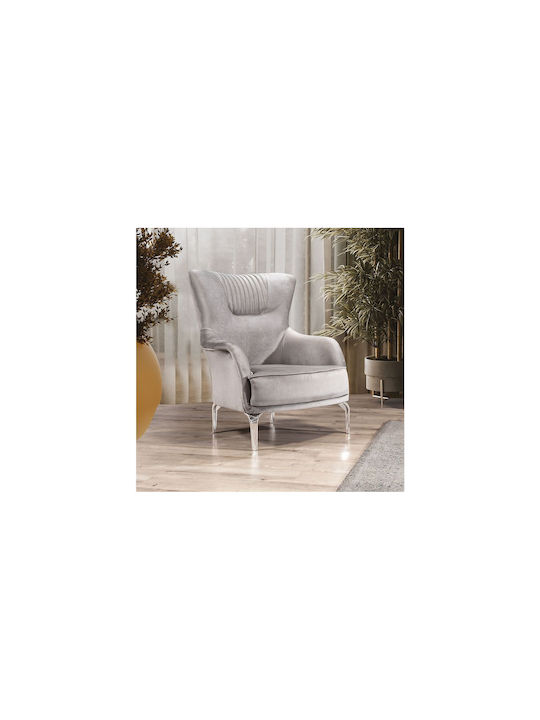 SteweHome Wohnzimmermöbel-Set Prenses 3+3+1 Weiße Beine Anthrazit Creme 225x90x77 cm