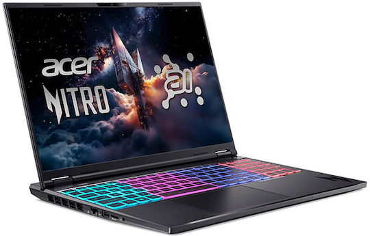 Acer Nitro 16 AI -R1MY 16" IPS QHD+ 180Hz (Ryzen AI 300 Series-9 365/32GB/1TB SSD/GeForce RTX 5060/Без операционна система) (Международен английски език клавиатура)