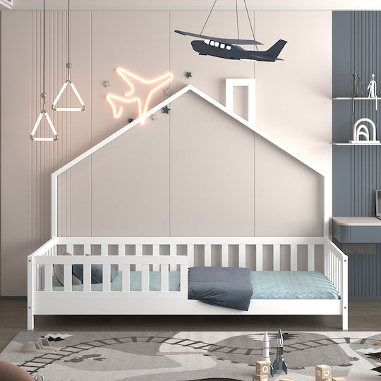 Kids Bed Montessori Classic Single White for Mattress 90x190cm