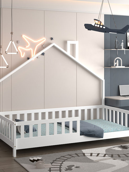 Kids Bed Montessori Classic Single White for Mattress 90x190cm