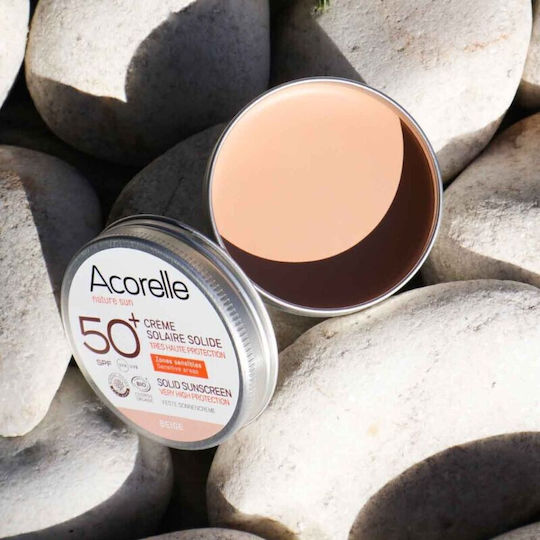 Acorelle Certified Organic Waterproof Sunscreen Face & Body SPF50 Tinted Beige 20g