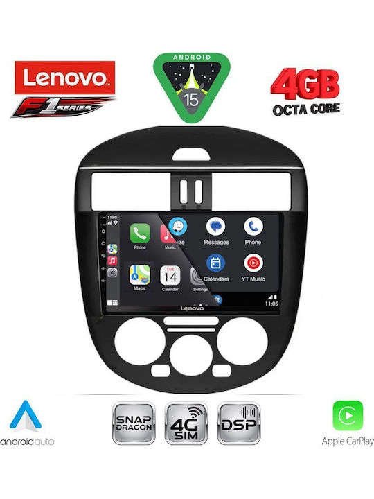Lenovo Car Audio System for Nissan Tiida 2013-2023 with A/C (Bluetooth/USB/WiFi/GPS/Apple CarPlay/Android Auto) with 9" Touch Screen