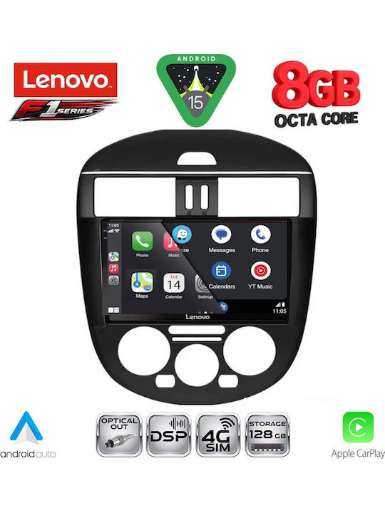 Lenovo Car Audio System for Nissan Tiida 2013-2023 with A/C (Bluetooth/USB/WiFi/GPS/Apple CarPlay/Android Auto) with 9" Touch Screen
