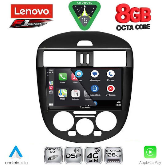 Lenovo Ηχοσύστημα Αυτοκινήτου για Nissan Tiida 2013-2023 με A/C (Bluetooth/USB/WiFi/GPS/Apple-Carplay/Android-Auto) με Οθόνη Αφής 9"