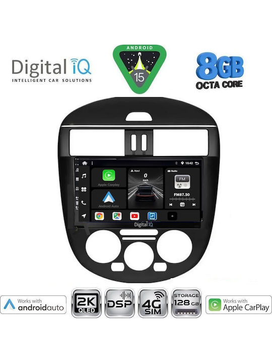 Digital IQ Car Audio System for Nissan Tiida 2013-2023 with A/C (Bluetooth/USB/AUX/WiFi/GPS/Apple CarPlay/Android Auto) with 9" Touch Screen