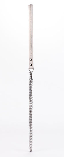 Devil Sticks Lamb Leather Κολάρο σε Λευκό Χρώμα