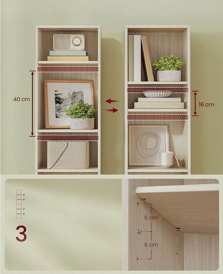 Bibliotecă Bej 40x24x178,5 cm
