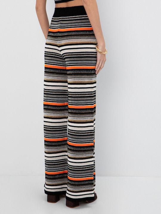 Damen Stoffhose Gestreift