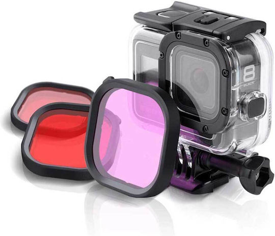 Underwater Shooting Filter Gopro Hero 8 Black Waterproof Case Pink