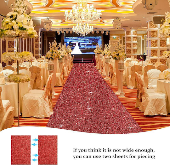 Red Expo Carpet Events 75 X 900 Cm Glitter Adhesive Tape Engagement Indoor Outdoor Church Decoration
