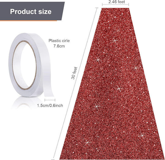 Red Expo Carpet Events 75 X 900 Cm Glitter Adhesive Tape Engagement Indoor Outdoor Church Decoration