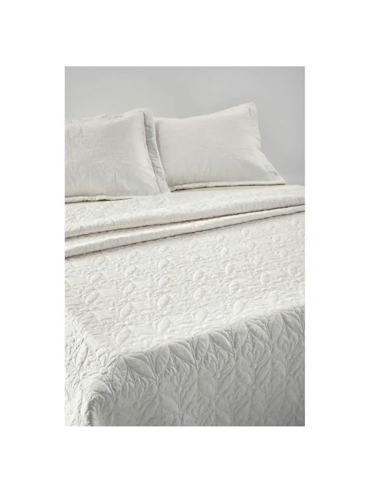 Kentia Aspara Tagesdecken King Size Baumwolle Weiß 260x250cm 3 Stück