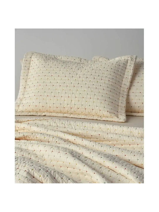 Kentia Cristofer Σετ Κουβερλί Μονό Microfiber Cream-green-orange-yellow 160x240cm 2τμχ
