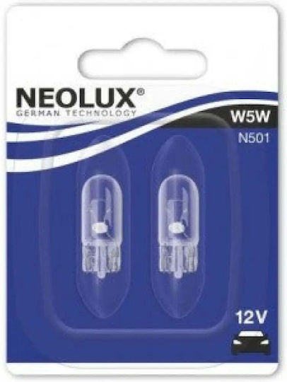 Neolux Λάμπες Αυτοκινήτου W5W Θερμό Λευκό 12V 5W 2τμχ