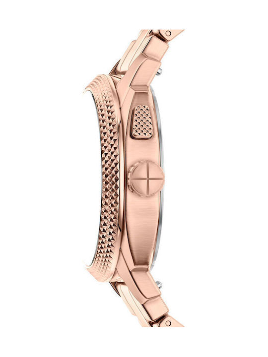 Fossil Men's Watch 41mm Battery with Pink Gold Metal Bracelet