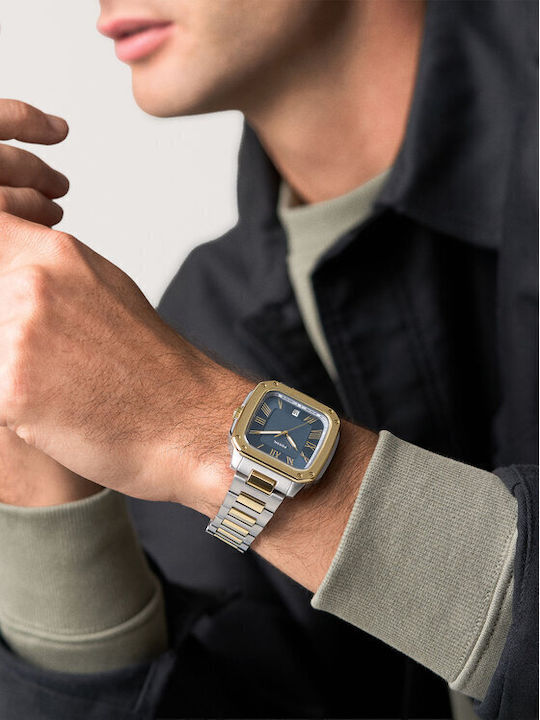 Fossil Crosby Ceas Bărbătesc 42mm Cu Baterie și Brățară din Oțel Multicolor