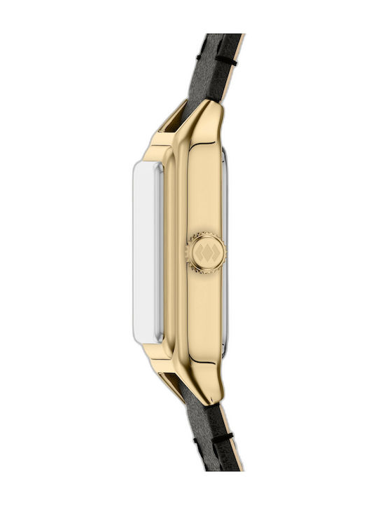 Fossil Raquel Womens Watch 18mm Battery With Gold Leather Strap