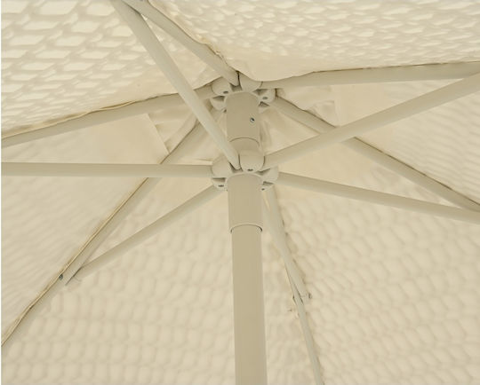 Umbrelă Profesională Rotundă Din Lemn Bej Φ2.09xÎ2.2m