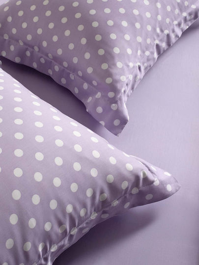 Royal Sheet Sets Queen 240x260cm. Sateen Signature Dots Lilac 4pcs