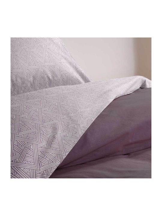Cannon Sheet Set with 2 Pillowcases Super-Double with Elastic 160x200+33cm. Fresh Grey Ridge 3pcs