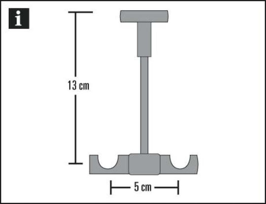 Ceiling Rod Memphis 13.5 Cm Steel Optic