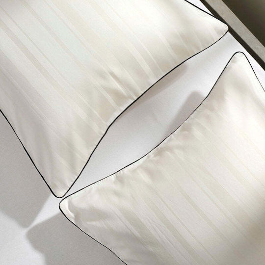 Hauz Limited Edition Stripe Σετ Σεντόνια Μονά 160x200εκ. Εκρού (3τμχ)