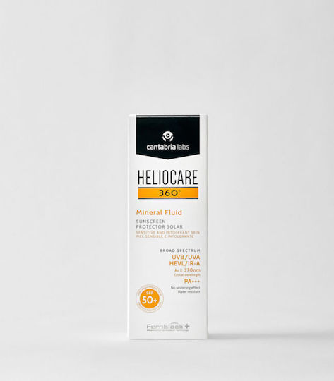 Cantabria labs Heliocare 360 Mineral Fluid Mineral Αντηλιακή Κρέμα Προσώπου SPF50 50ml