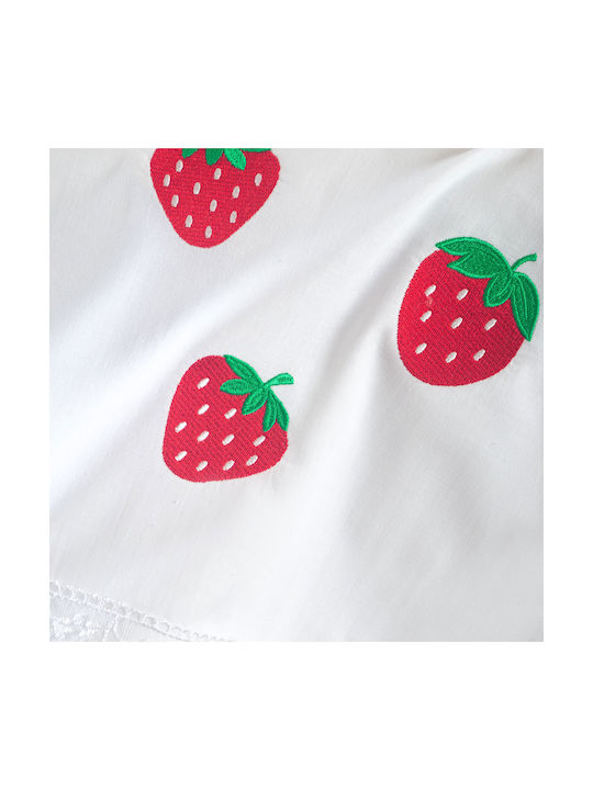 Rythmos Set Baby Bettlaken Für Krippe Baumwolle Fragola Weiße 100x160cm 3 Stück