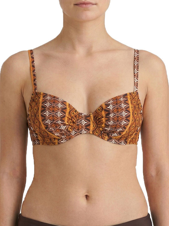 Plus Size Women's Bikini Swimsuit Underwire Boho Flexfit Brown