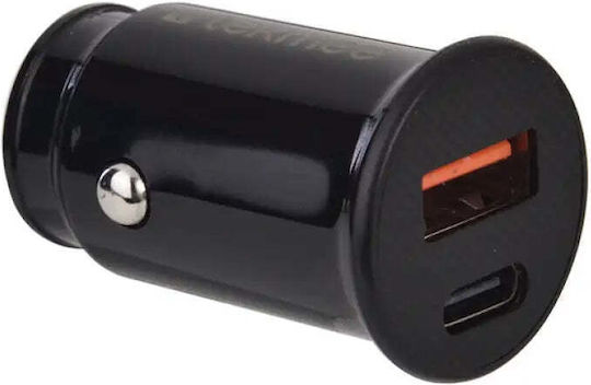 Tekmee 20W Auto-Ladegerät mit Anschlüssen: 1xUSB 1xType-C