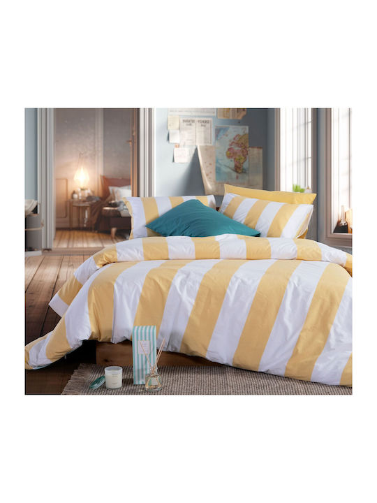 Nef-Nef Homeware Casual Set Bed Sheets Double With Rubber Hugger 160x200+35cm Mauve 4 Pieces