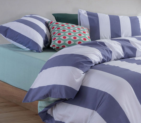 Nef-Nef Homeware Casual Комплект Чаршафи King Size с Ластик 180x200+35см Mauve (4 броя)
